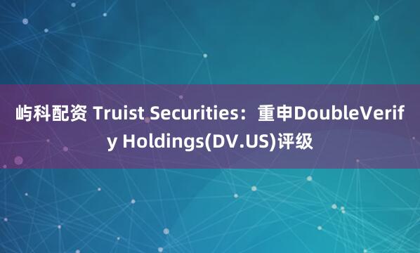 屿科配资 Truist Securities：重申DoubleVerify Holdings(DV.US)评级
